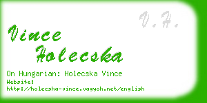 vince holecska business card